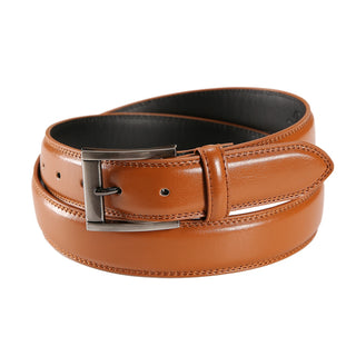 Tan Bonded Leather Dress Belt