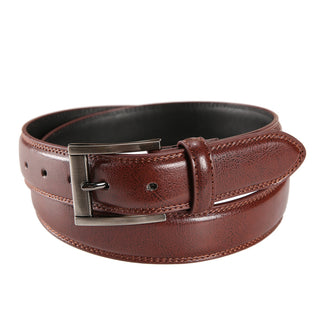 Burgundy Bonded Leather Dress Belt