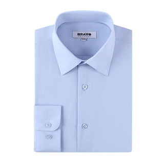 Light Blue Slim Fit Solid Dress Shirt