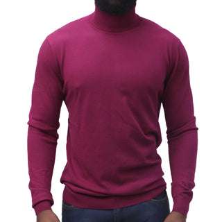 Burgundy Traditional Fit Turtleneck Sweater