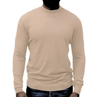 Camel Traditional Fit Mockneck Sweater