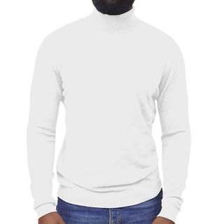 White Slim Fit Turtleneck Sweater