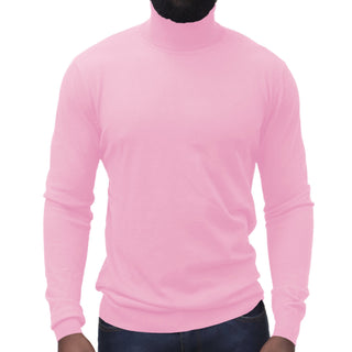 Pink Slim Fit Turtleneck Sweater