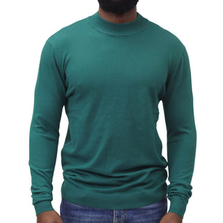 Hunter Green Traditional Fit Mockneck Sweater