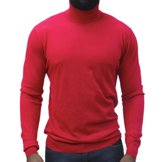 Red Traditional Fit Turtleneck Sweater