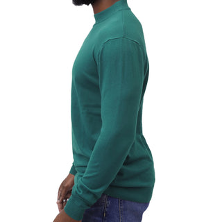 Hunter Green Traditional Fit Mockneck Sweater