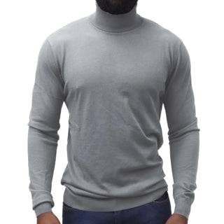 Silver Traditional Fit Turtleneck Sweater