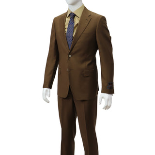 100% Wool 2 Button Modern Fit Tobacco Suit