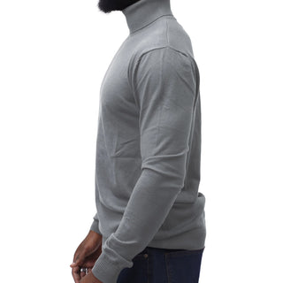 Silver Traditional Fit Turtleneck Sweater