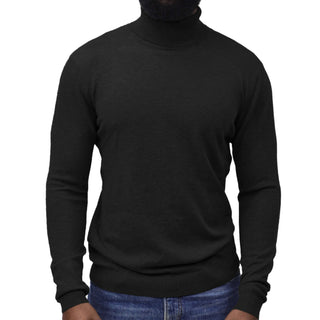 Black Traditional Fit Turtleneck Sweater