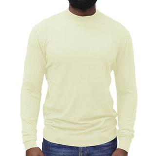 Ivory Traditional Fit Mockneck Sweater