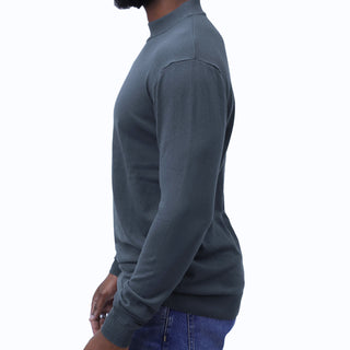 Charcoal Traditional Fit Mockneck Sweater