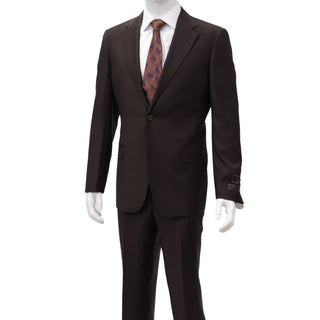 100% Wool 2 Button Modern Fit Brown Suit