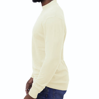 Ivory Traditional Fit Mockneck Sweater