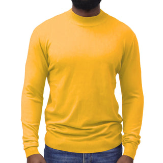 Mustard Traditional Fit Mockneck Sweater