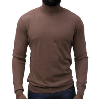 Brown Traditional Fit Turtleneck Sweater