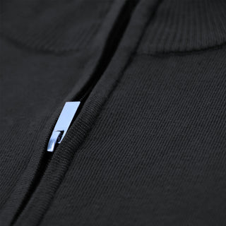 Black Quarter-Zip Traditional Fit Pullover Sweater