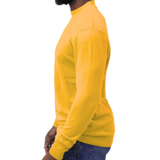 Mustard Traditional Fit Mockneck Sweater