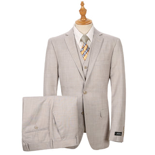 Joseph Michael Slim Fit Sharkskin Vested Suit, Shell