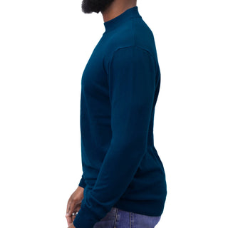 Navy Traditional Fit Mockneck Sweater