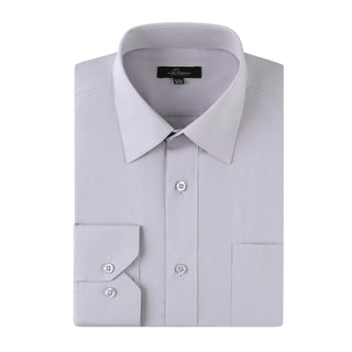 Full Fit Solid Dress Shirt Silver