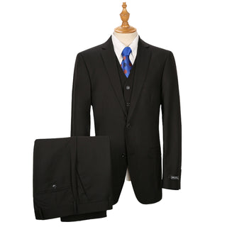 Joseph Michael Slim Fit Sharkskin Vested Suit, Black