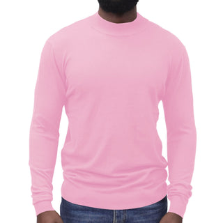 Pink Traditional Fit Mockneck Sweater