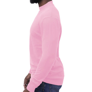 Pink Traditional Fit Mockneck Sweater