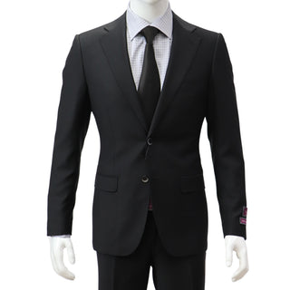 100% Wool 2 Button Slim Fit Black Suit