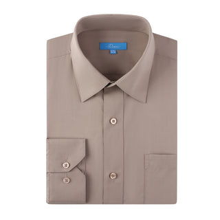 Full Fit Solid Dress Shirt Tan