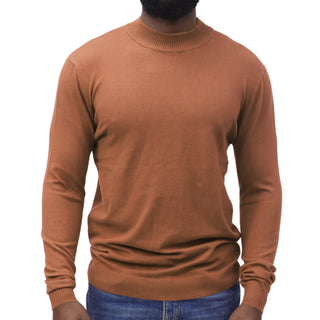 Rust Traditional Fit Mockneck Sweater