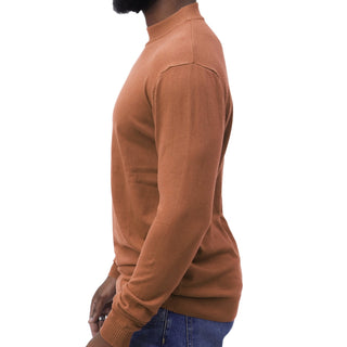 Rust Traditional Fit Mockneck Sweater