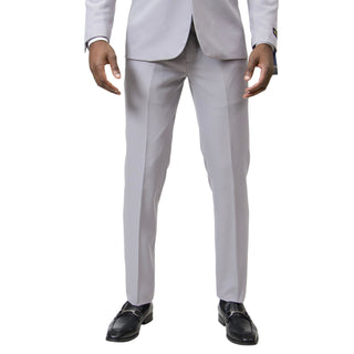 1 Button Peak Lapel Slim Fit Suit - Grey