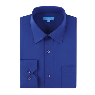 Slim Fit Luxe Solid Dress Shirt Royal