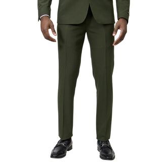 1 Button Peak Lapel Slim Fit Suit - Hunter Green