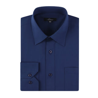 Slim Fit Luxe Solid Dress Shirt Navy