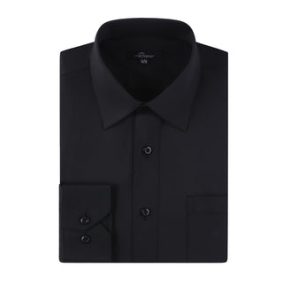 Slim Fit Luxe Solid Dress Shirt Black