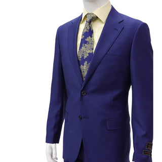 100% Wool 2 Button Modern Fit French Blue Suit