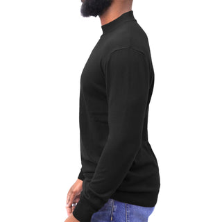 Black Traditional Fit Mockneck Sweater