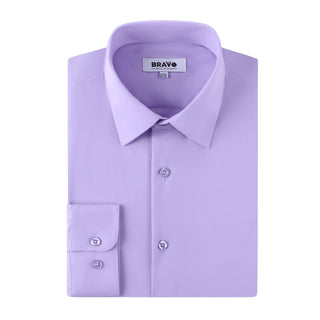 Lilac Slim Fit Solid Dress Shirt