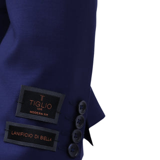 100% Wool 2 Button Modern Fit French Blue Suit