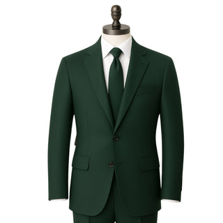 100% Wool 2 Button Modern Fit Hunter Green Suit