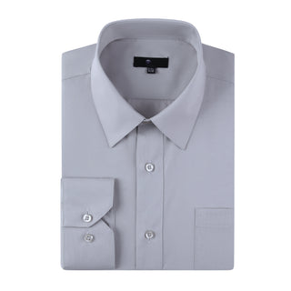 Silver Slim Fit Solid Dress Shirt