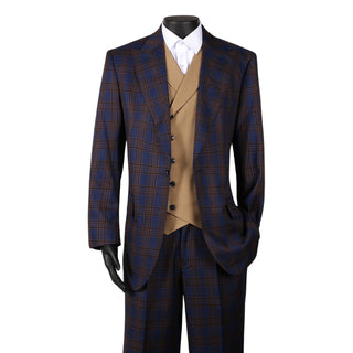 Verona Wide Leg Suit 17019-46 Royal Luxe 2 Button Notch Lapel